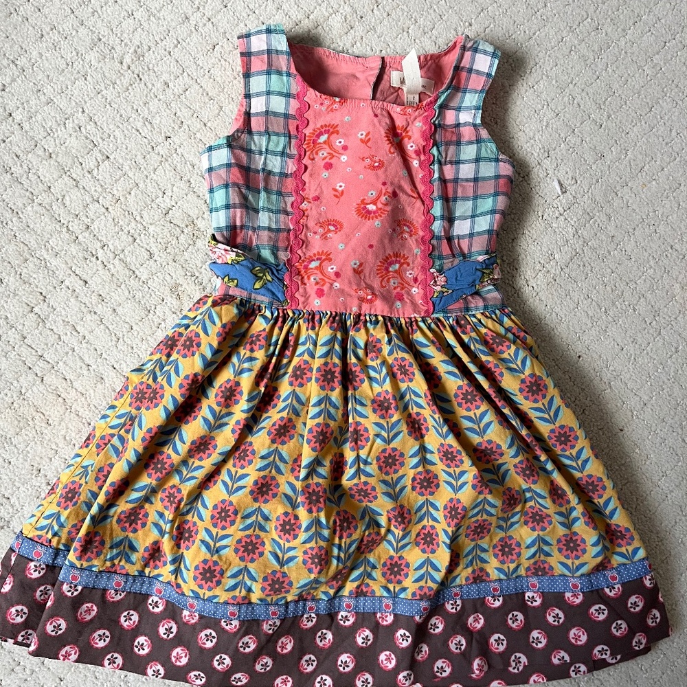 Matilda Jane Girls Patchwork Floral Dress Cottagecore Prairie Twirl dress sz 4T